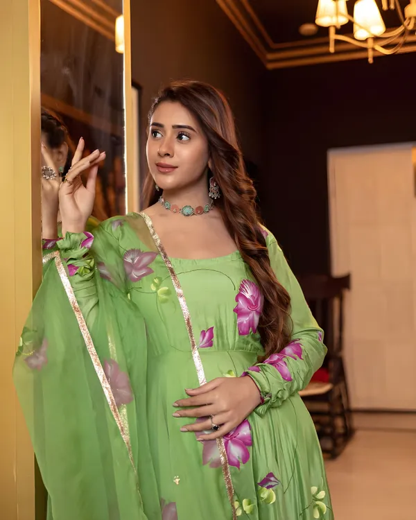 Pista_Digital_Printed_Flared_Kurti_with_Attached_Dupatta